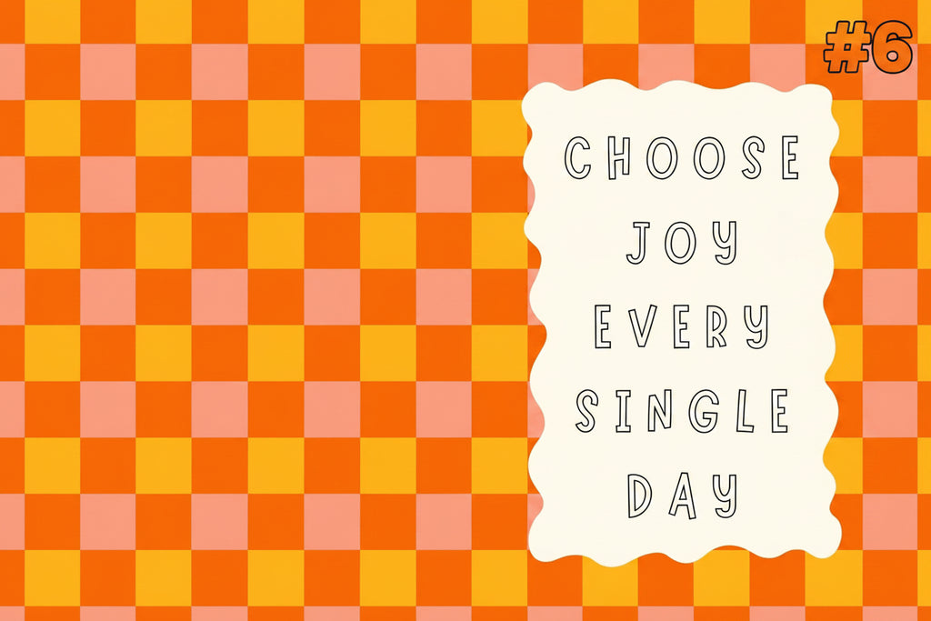 Checkered pattern with a motivational quote on a colorful background