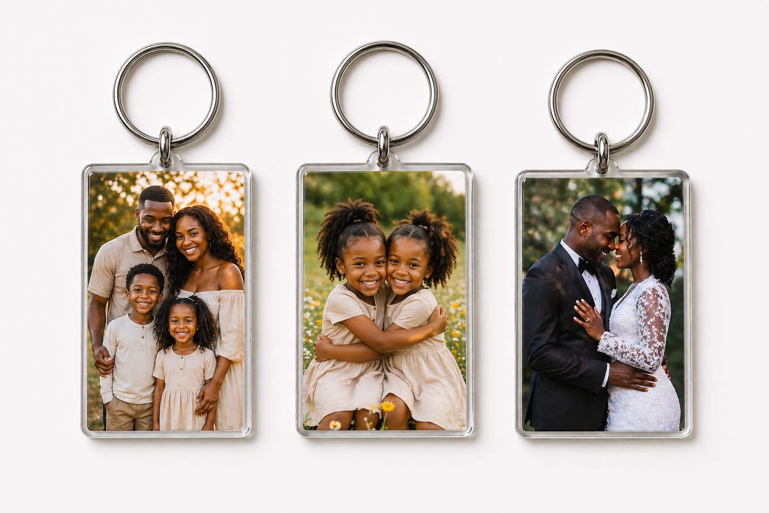 3 Pack Photo Keychain